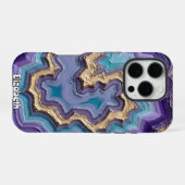 Abstracte Geode met Gouden Aders iPhone Hoesje (Achterkant horizontaal)