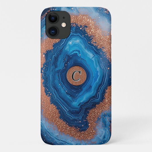 Abstracte Geode-ontwerp met rozegouden accenten Case-Mate iPhone Case (Achterkant)