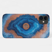 Abstracte Geode-ontwerp met rozegouden accenten Case-Mate iPhone Case (Achterkant (horizontaal))