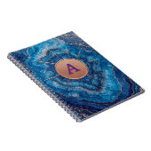 Abstracte Geode-ontwerp met rozegouden accenten Notitieboek (Rechterzijde)