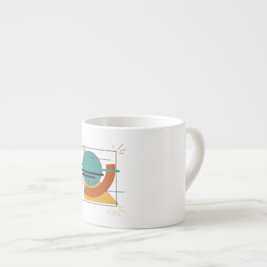 Abstracte geoflow espresso kop (Voorkant rechts)