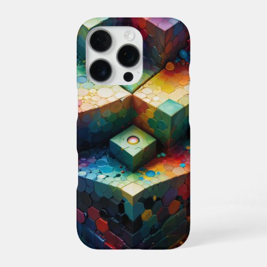Abstracte Geomatrix-vormen met levendige gradiënte iPhone Hoesje (Achterkant)