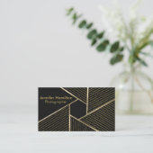 Abstracte Geometric Black Gold Foil fotograaf Visitekaartje (Staand voorkant)