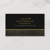 Abstracte Geometric Black Gold Foil fotograaf Visitekaartje (Achterkant)