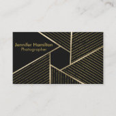 Abstracte Geometric Black Gold Foil fotograaf Visitekaartje (Voorkant)