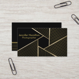 Abstracte Geometric Black Gold Foil fotograaf Visitekaartje
