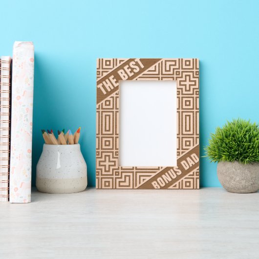 Abstracte Geometric Modern Cool De Beste Bonus Pap Gegraveerde Lijstjes (Voorkant)