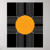 Abstracte Geometric Sun Mid Century Modern Boho Poster (Voorkant)