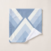 Abstracte geometrie, blauw en gebroken wit 2 bad handdoek (Wasdoekje)