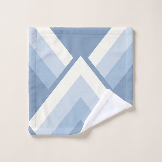 Abstracte geometrie, blauw en gebroken wit 2 bad handdoek (Wasdoekje)