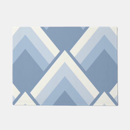 Abstracte geometrie, blauw en gebroken wit 2 deurmat (Voorkant)