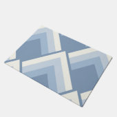 Abstracte geometrie, blauw en gebroken wit 2 deurmat (Schuin)