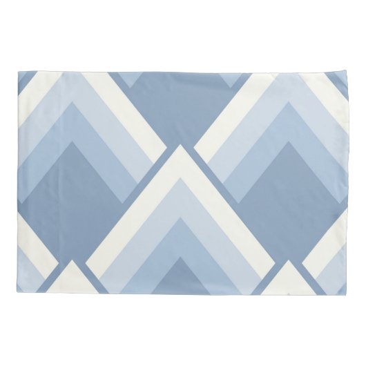 Abstracte geometrie, blauw en gebroken wit 2 kussensloop (Achterkant-Links)