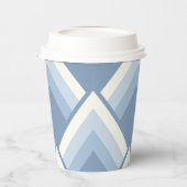 Abstracte geometrie, blauw en gebroken wit 2 papieren bekers (Links)