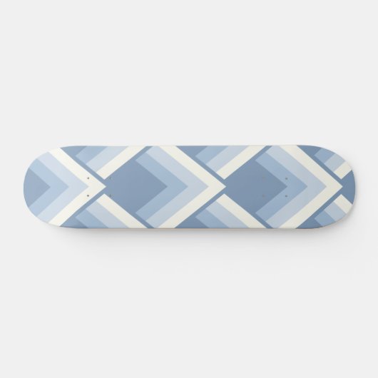 Abstracte geometrie, blauw en gebroken wit 2 persoonlijk skateboard (Horizontaal)