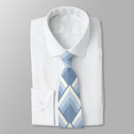 Abstracte geometrie, blauw en gebroken wit 2 stropdas (Gebonden)