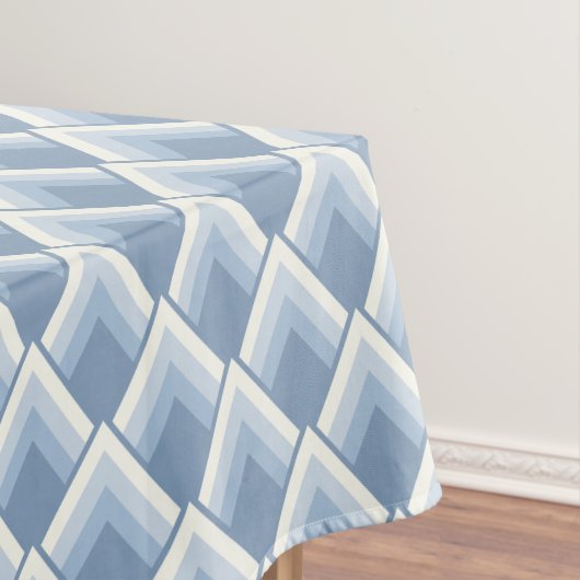 Abstracte geometrie, blauw en gebroken wit 2 tafelkleed (Voorbeeld)