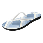 Abstracte geometrie, blauw en gebroken wit 2 teenslippers (Schuin)