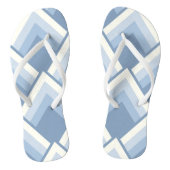 Abstracte geometrie, blauw en gebroken wit 2 teenslippers (Voetbed)