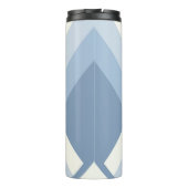 Abstracte geometrie, blauw en gebroken wit 2 thermosbeker (Achterkant)