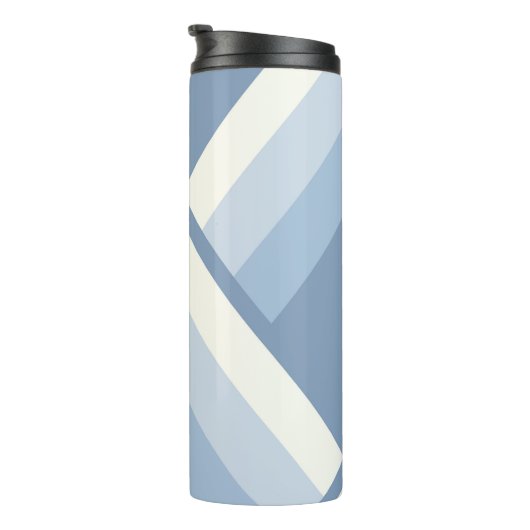 Abstracte geometrie, blauw en gebroken wit 2 thermosbeker (Geroteerd rechts)