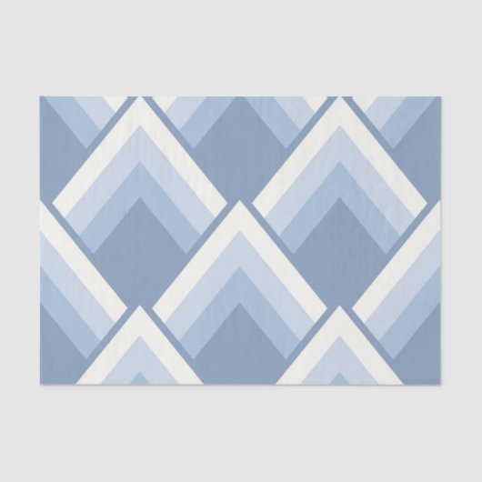 Abstracte geometrie, blauw en gebroken wit 2 tissuepapier (Voorkant)