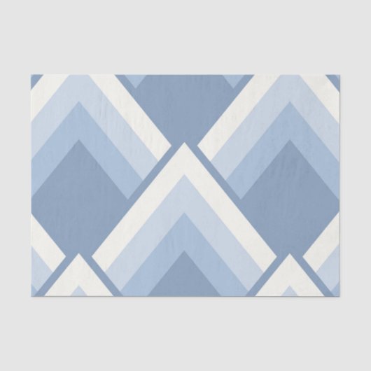 Abstracte geometrie, blauw en gebroken wit 2 tissuepapier (Voorkant)