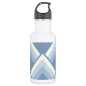 Abstracte geometrie, blauw en gebroken wit 2 waterfles  (Voorkant)