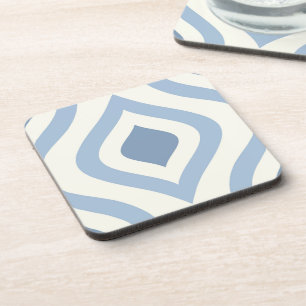 Abstracte geometrie, blauw en gebroken wit bier onderzetter