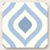 Abstracte geometrie, blauw en gebroken wit bier onderzetter (Voorkant)