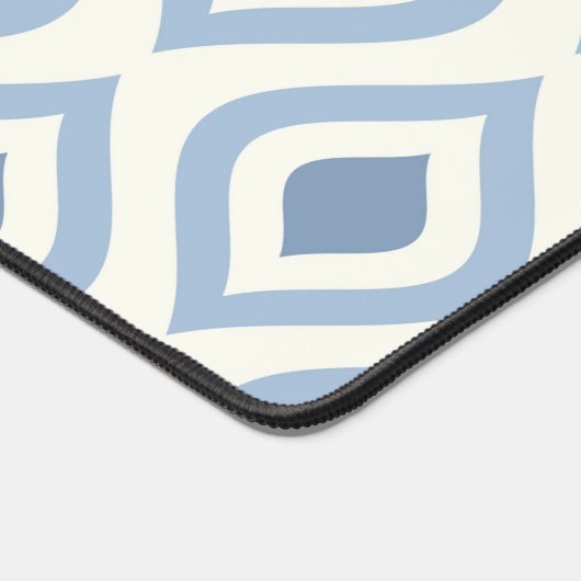 Abstracte geometrie, blauw en gebroken wit bureaumat (Hoek)