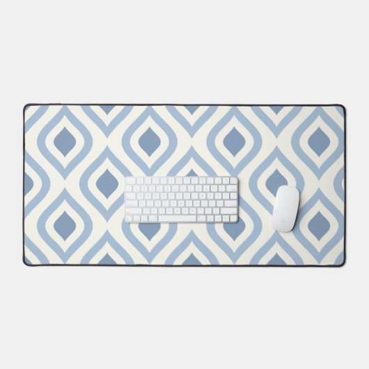 Abstracte geometrie, blauw en gebroken wit bureaumat (Keyboard & Muis)