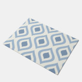 Abstracte geometrie, blauw en gebroken wit deurmat (Schuin)