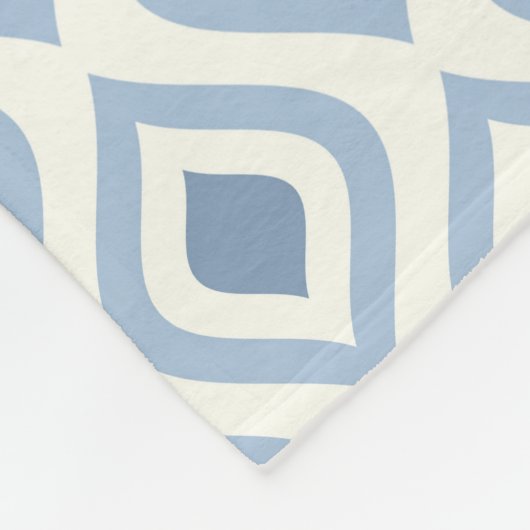 Abstracte geometrie, blauw en gebroken wit fleece deken (Hoek)