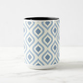 Abstracte geometrie, blauw en gebroken wit mok (Midden)