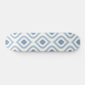 Abstracte geometrie, blauw en gebroken wit persoonlijk skateboard (Horizontaal)