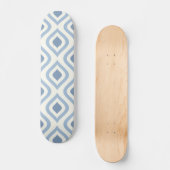 Abstracte geometrie, blauw en gebroken wit persoonlijk skateboard (Voorkant)
