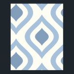 Abstracte geometrie, blauw en gebroken wit poster<br><div class="desc">Eenvoudig geometrisch patroon in niet-wit en blauwdruk</div>