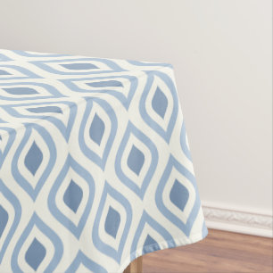Abstracte geometrie, blauw en gebroken wit tafelkleed