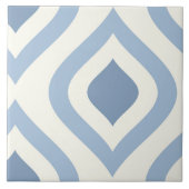 Abstracte geometrie, blauw en gebroken wit tegeltje (Voorkant)