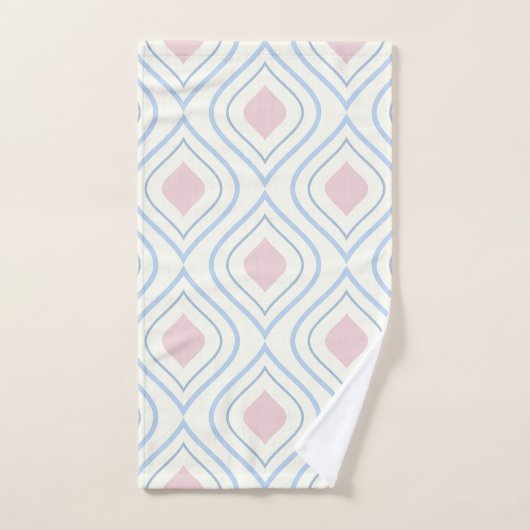 Abstracte geometrie, blauw, roze en gebroken wit bad handdoek (Handdoek)