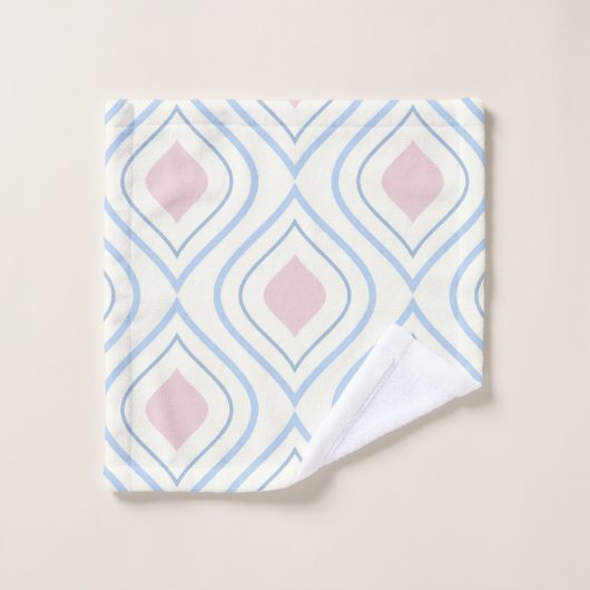 Abstracte geometrie, blauw, roze en gebroken wit bad handdoek (Wasdoekje)
