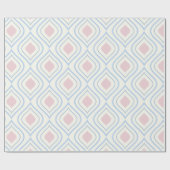 Abstracte geometrie, blauw, roze en gebroken wit cadeaupapier (Vlak)