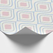 Abstracte geometrie, blauw, roze en gebroken wit cadeaupapier (Hoek)