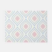 Abstracte geometrie, blauw, roze en gebroken wit deurmat (Voorkant)