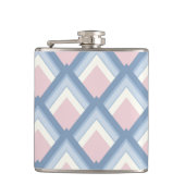 Abstracte geometrie, blauw, roze en gebroken wit heupfles (Voorkant)