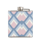 Abstracte geometrie, blauw, roze en gebroken wit heupfles (Achterkant)