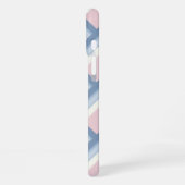 Abstracte geometrie, blauw, roze en gebroken wit iPhone hoesje (Linkerkant)