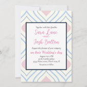 Abstracte geometrie, blauw, roze en gebroken wit kaart (Voorkant)