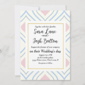 Abstracte geometrie, blauw, roze en gebroken wit kaart (Voorkant)